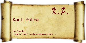 Karl Petra névjegykártya