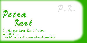 petra karl business card